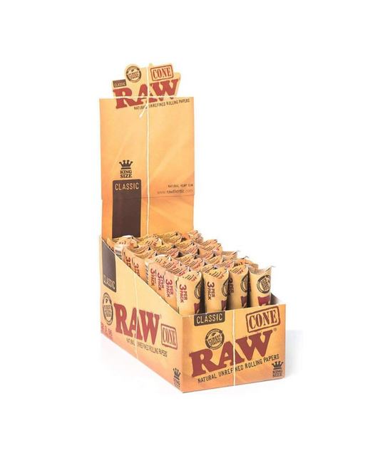 Raw Classic King Size Cones 32 Packs of 3