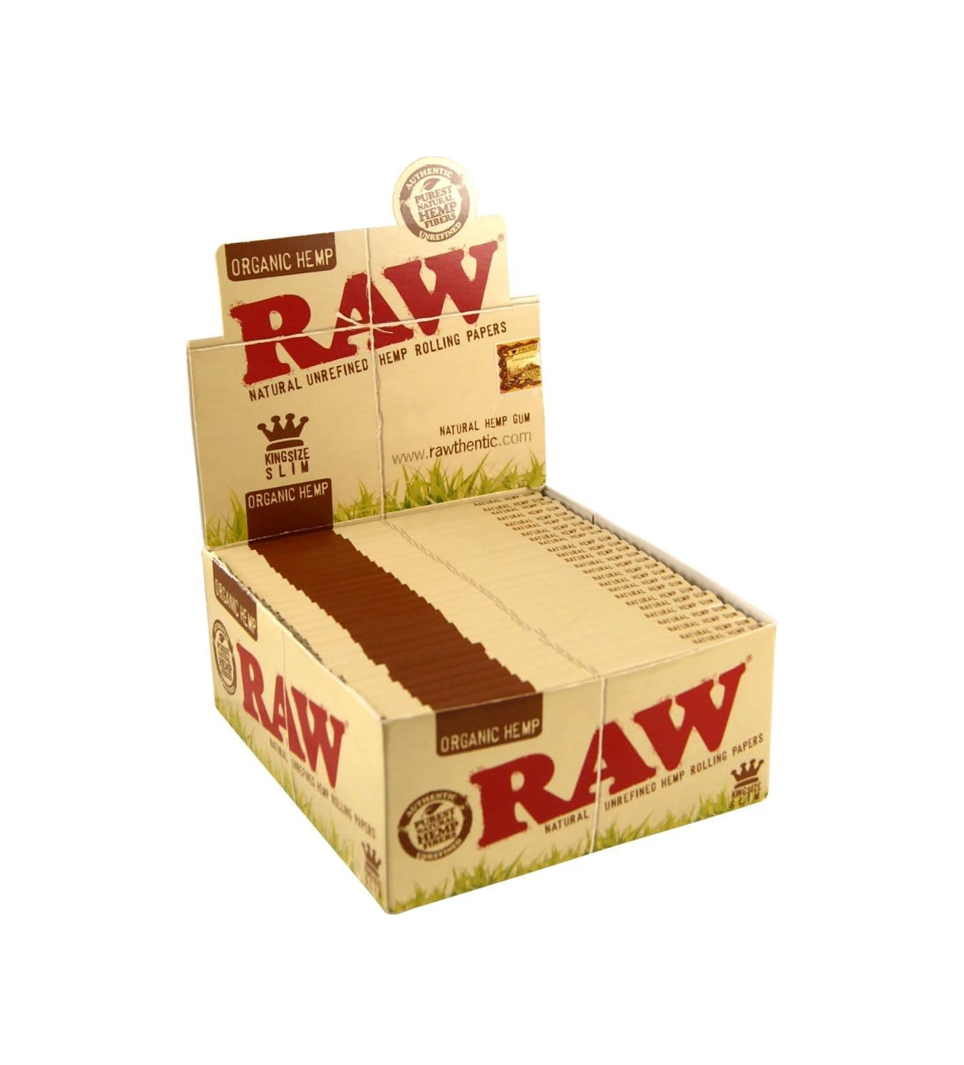 wholesale Raw Organic Hemp King slim Cigarette Paper 50/bx