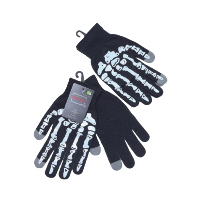 Skeleton Touch Screen Winter Gloves 12/bx
