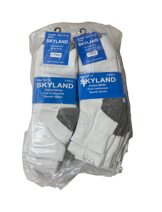 White Ankle Socks 12/Pairs (Select Your Size)