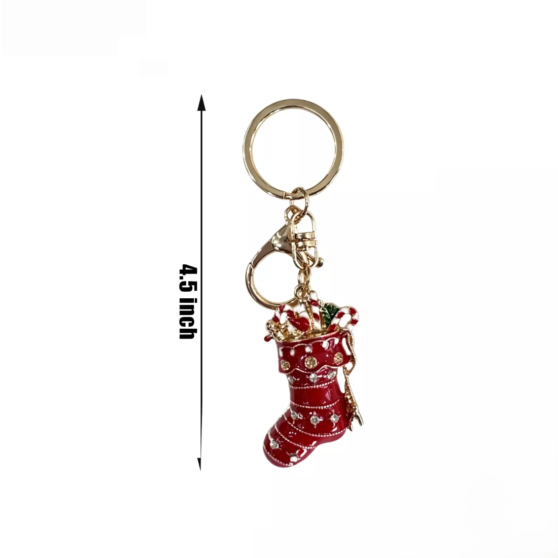 Christmas Stocking Rhinestone Keychain 12/bx