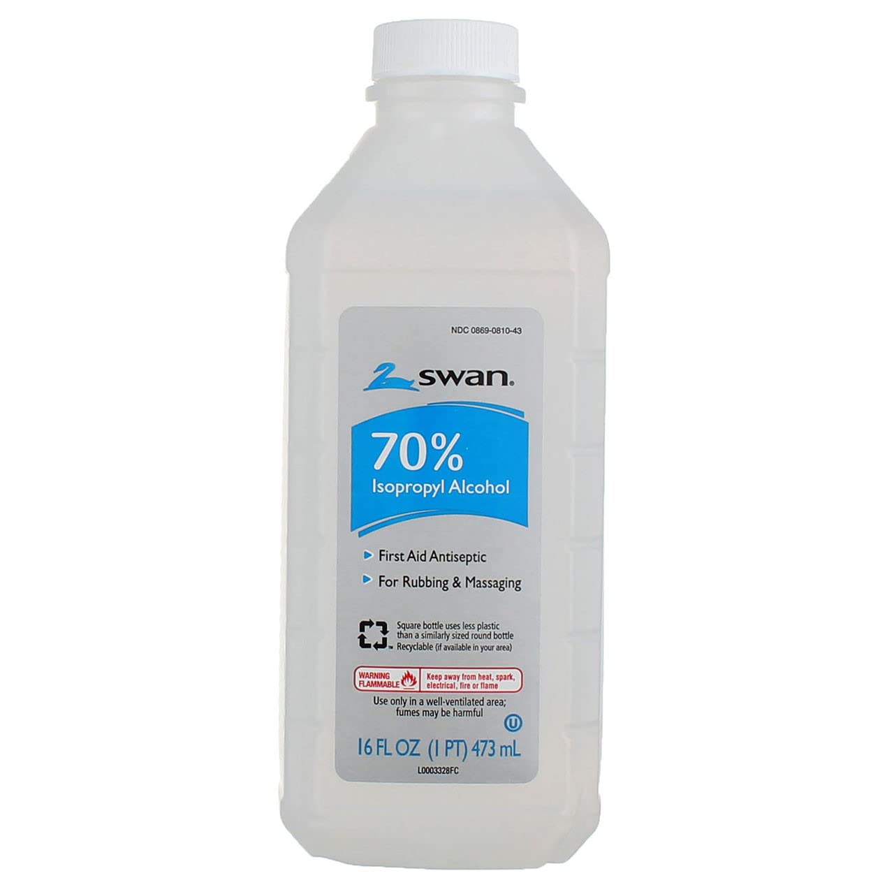 Swan Isopropyl Alcohol, 70% 16oz 12/bx