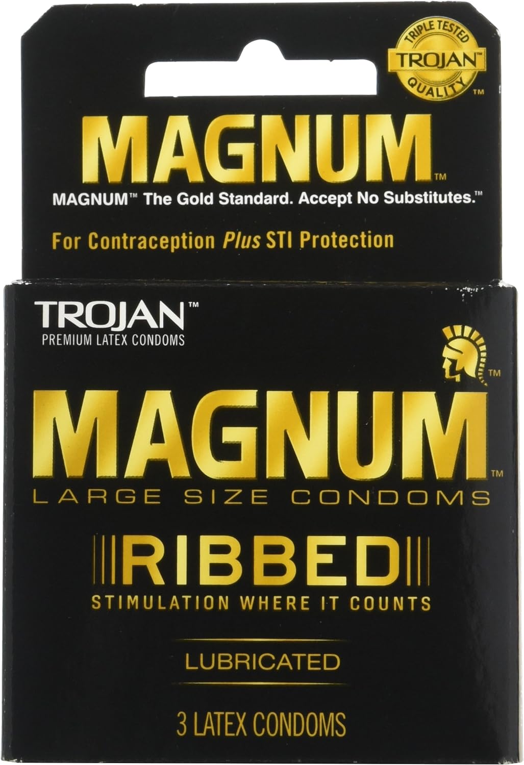 Trojan Magnum Ribbed 3pk 12Bx