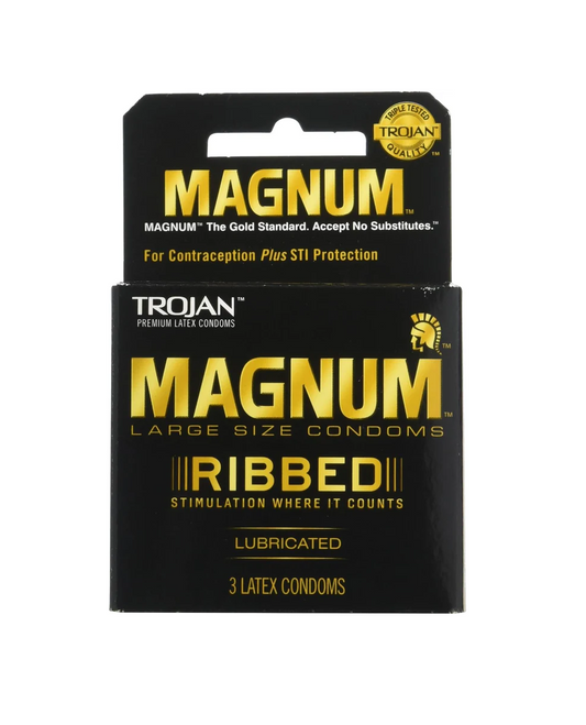 Trojan Magnum Ribbed 3pk 12Bx