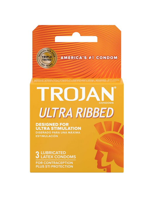 Trojan Ultra Ribbed 3pk 12bx
