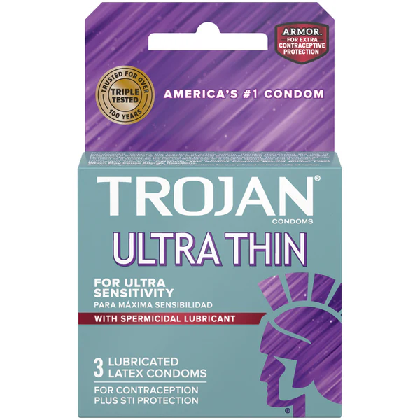 Trojan Ultra Thin Spermicidal 3pk 12bx