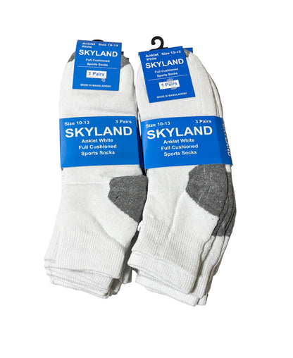 White Ankle Socks 12/Pairs (Select Your Size)